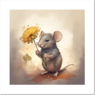 Mouse and Flower Posters and Art